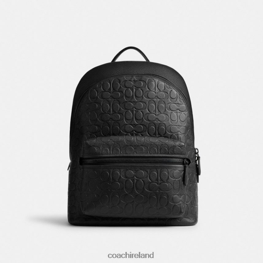 Coach Men CHARTER BACKPACK IN SIGNATURE LEATHER Black 80N2R2677