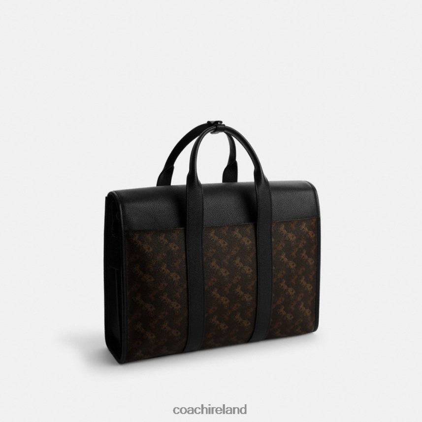 Coach Men GOTHAM PORTFOLIO WITH HORSE AND CARRIAGE PRINT Truffle 80N2R2619