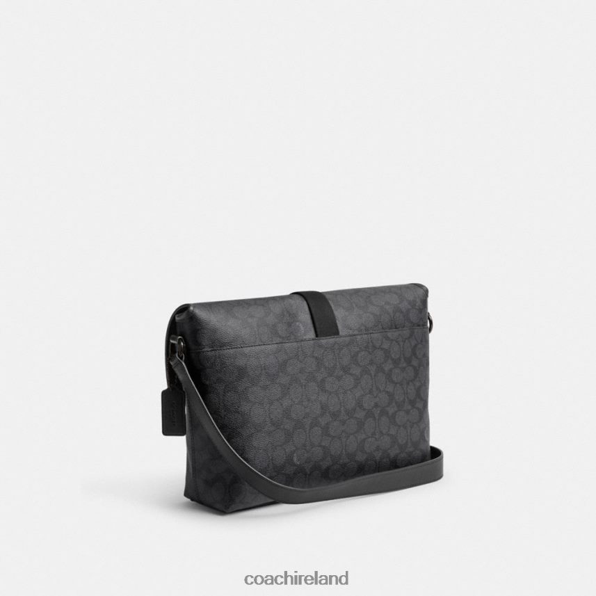 Coach Men BECK MESSENGER IN SIGNATURE CANVAS CHARCOAL 80N2R2654