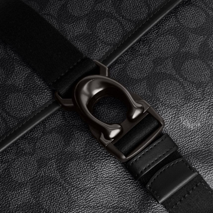 Coach Men BECK MESSENGER IN SIGNATURE CANVAS CHARCOAL 80N2R2654