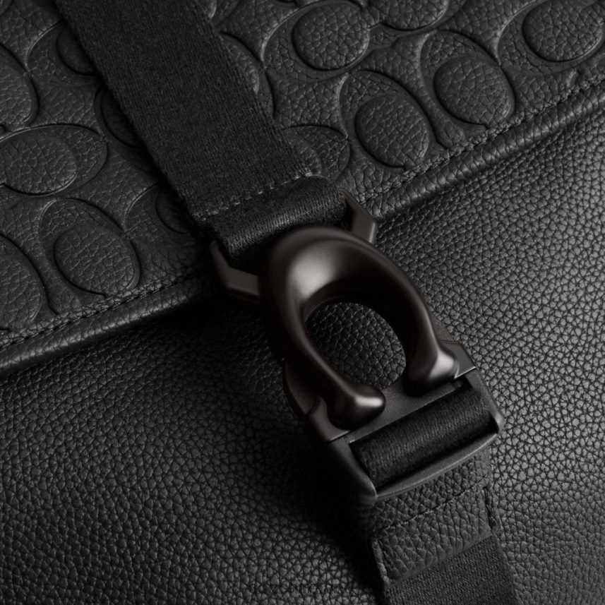 Coach Men BECK MESSENGER IN SIGNATURE LEATHER Black 80N2R2651