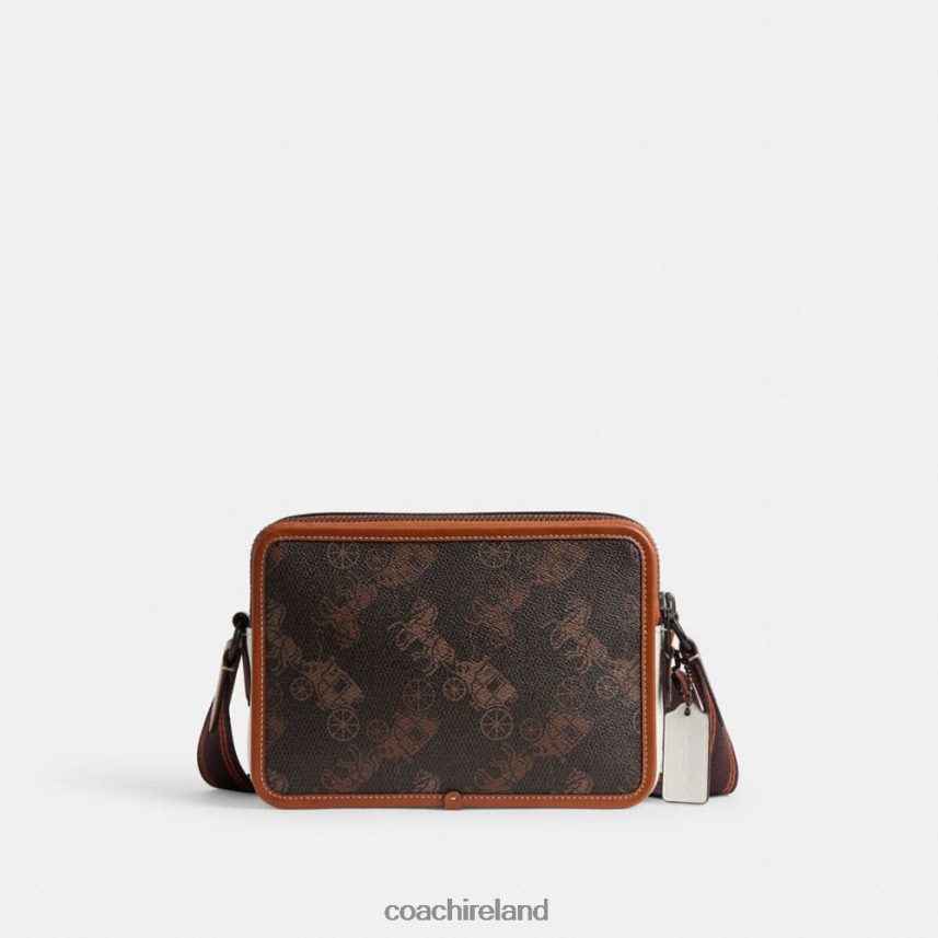 Coach Men CHARTER CROSSBODY 24 WITH LARGE HORSE AND CARRIAGE PRINT Truffle/Burnished Amber 80N2R2655