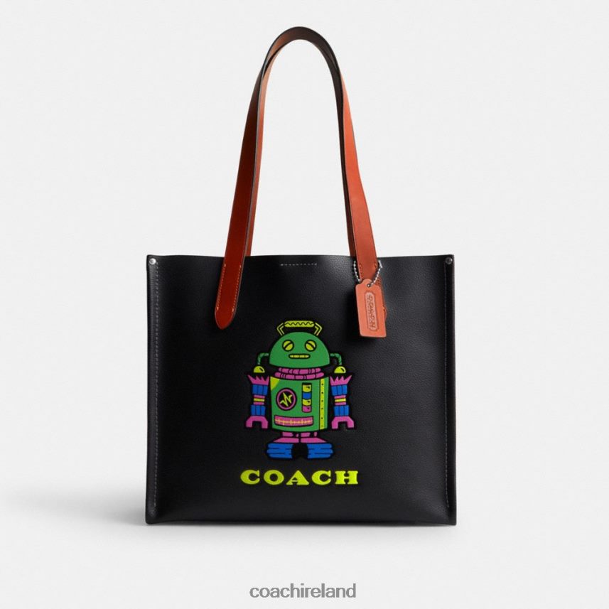Coach Men COSMIC COACH RELAY TOTE 34 WITH ROBOT Black Multi. 80N2R2632