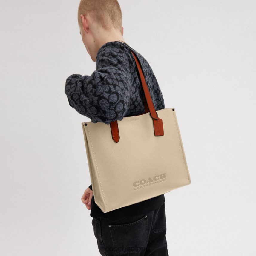 Coach Men RELAY TOTE 34 Ivory 80N2R2628