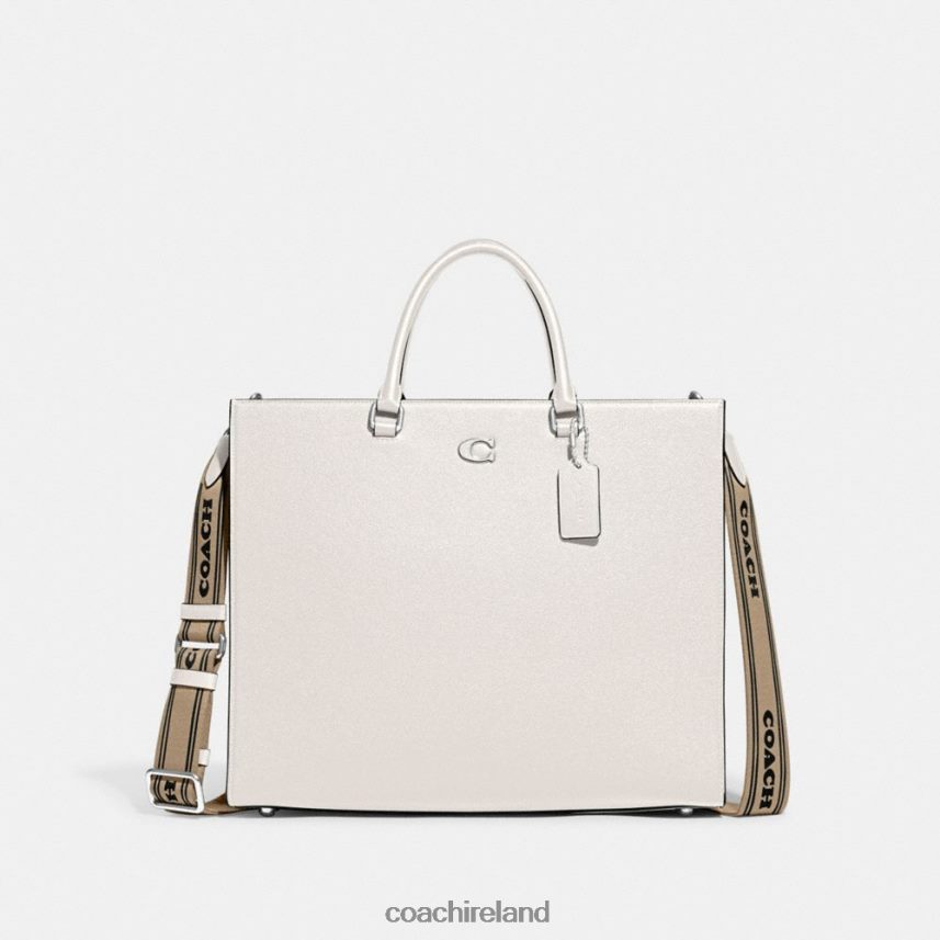 Coach Men TOTE 40 WITH SIGNATURE CANVAS INTERIOR Chalk 80N2R2641