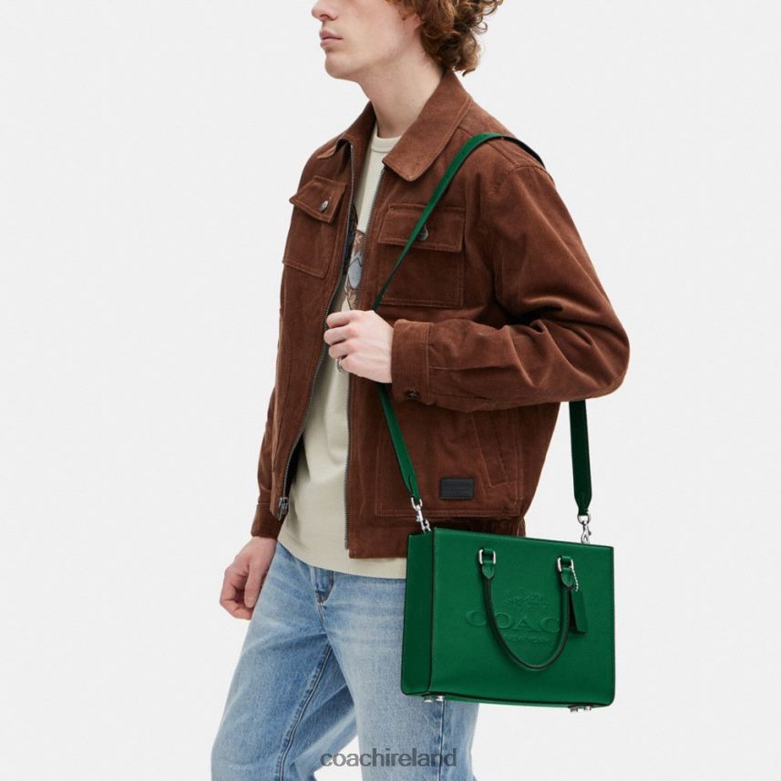 Coach Men TOTE WITH SIGNATURE CANVAS Green 80N2R2643