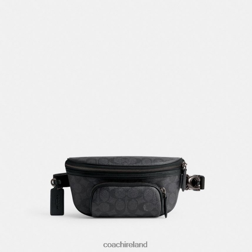 Coach Men BECK BELT BAG IN SIGNATURE CANVAS CHARCOAL 80N2R2693
