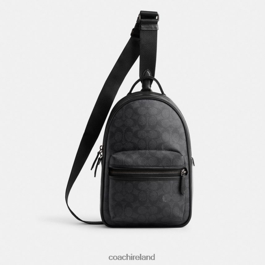 Coach Men CHARTER PACK IN SIGNATURE CANVAS CHARCOAL 80N2R2691