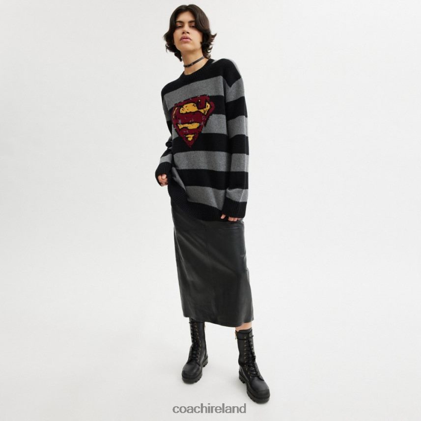 Coach Men COACH | DC SUPERMAN OVERSIZED SWEATER BLACK/GREY 80N2R2775