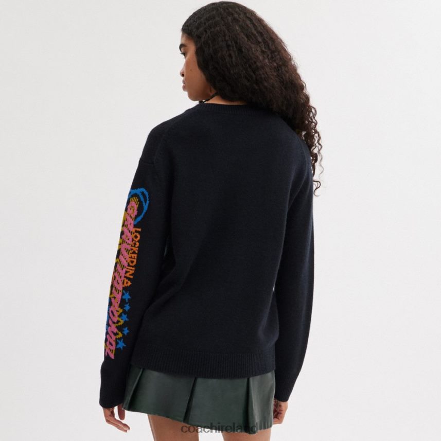 Coach Men COSMIC COACH SWEATER Black Multi. 80N2R2771