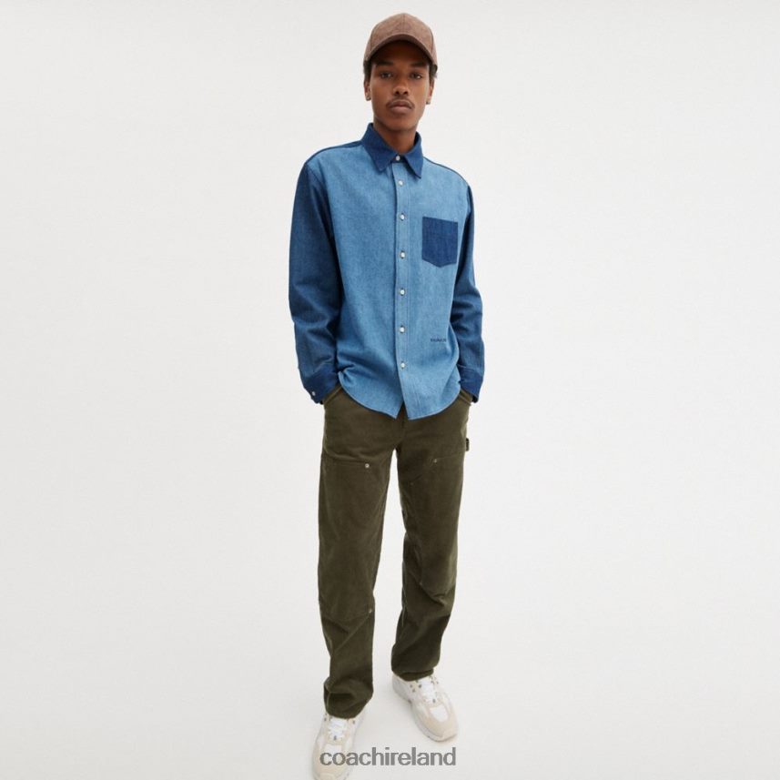 Coach Men DENIM SHIRT Royal Blue 80N2R2784