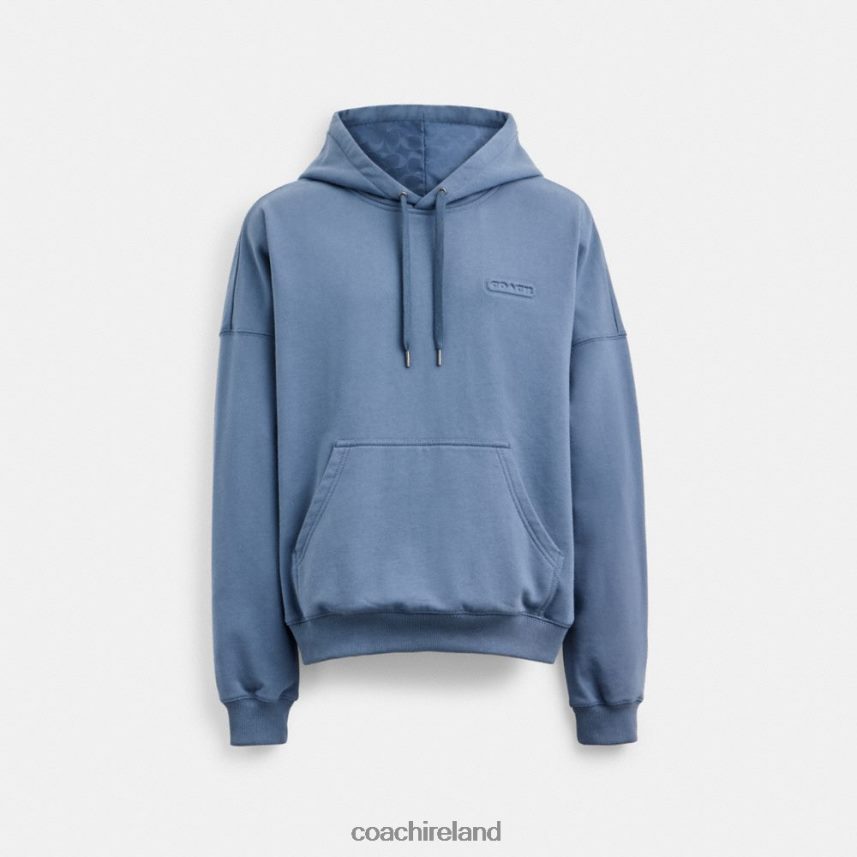 Coach Men HOODIE WITH SIGNATURE HOOD Blue. 80N2R2777