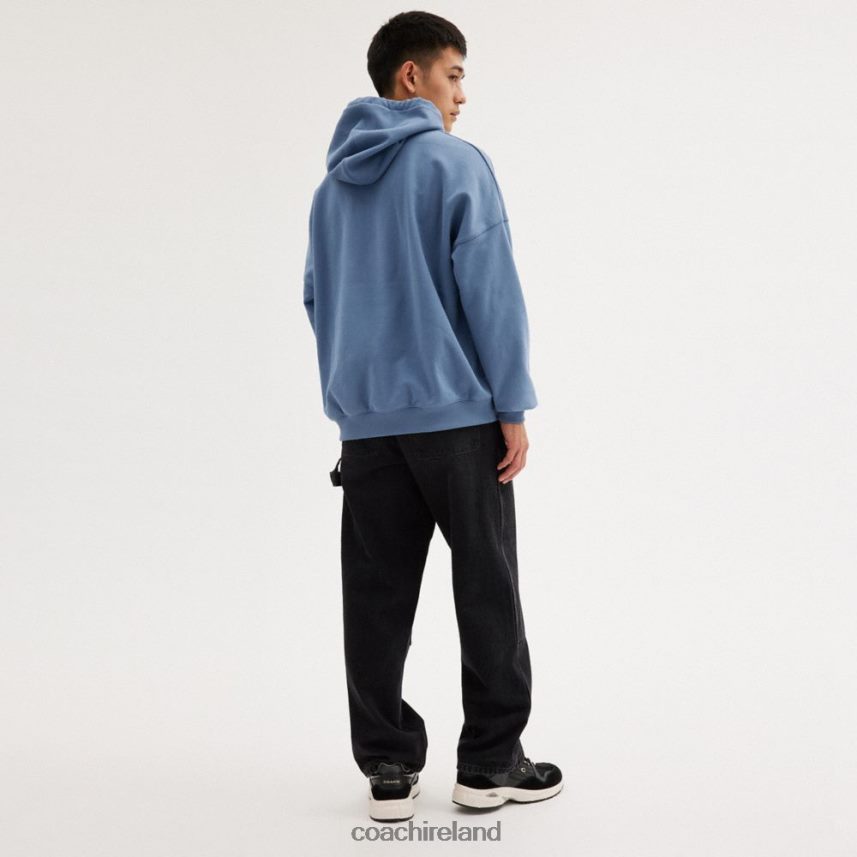Coach Men HOODIE WITH SIGNATURE HOOD Blue. 80N2R2777