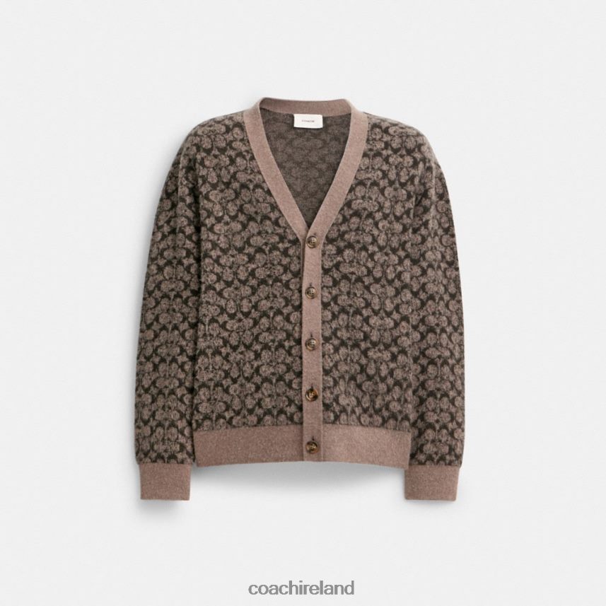 Coach Men SIGNATURE CARDIGAN Grey Multi. 80N2R2772