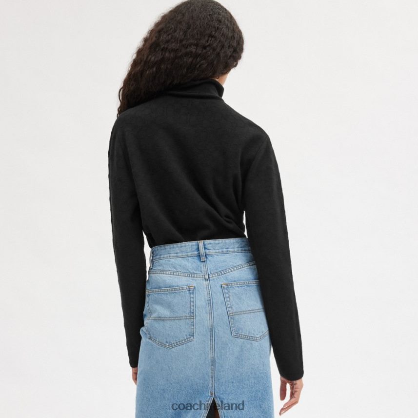 Coach Men SIGNATURE TURTLENECK Black 80N2R2779