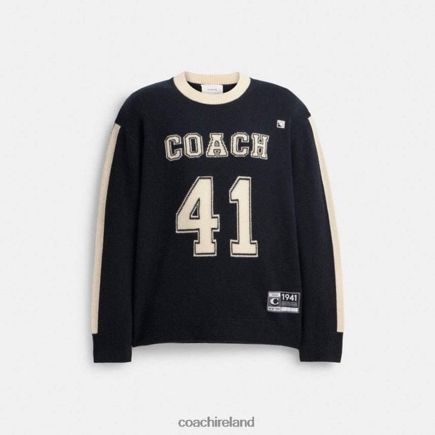 Coach Men VARSITY CASHMERE SWEATER Black Multi. 80N2R2781