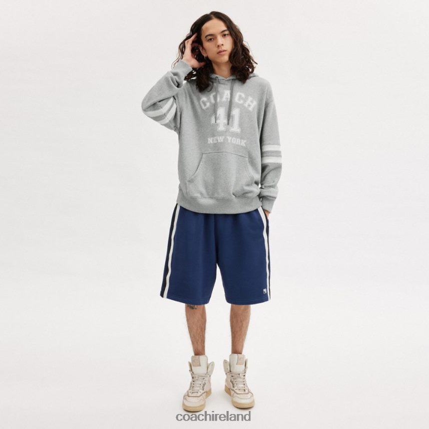 Coach Men VARSITY HOODIE HEATHER GREY 80N2R2776