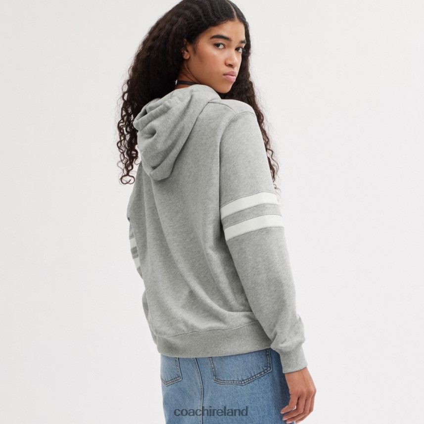 Coach Men VARSITY HOODIE HEATHER GREY 80N2R2776