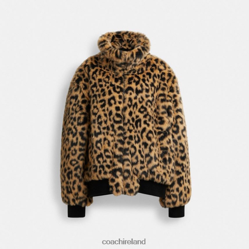 Coach Men PRINTED FAUX FUR JACKET Leopard 80N2R2752