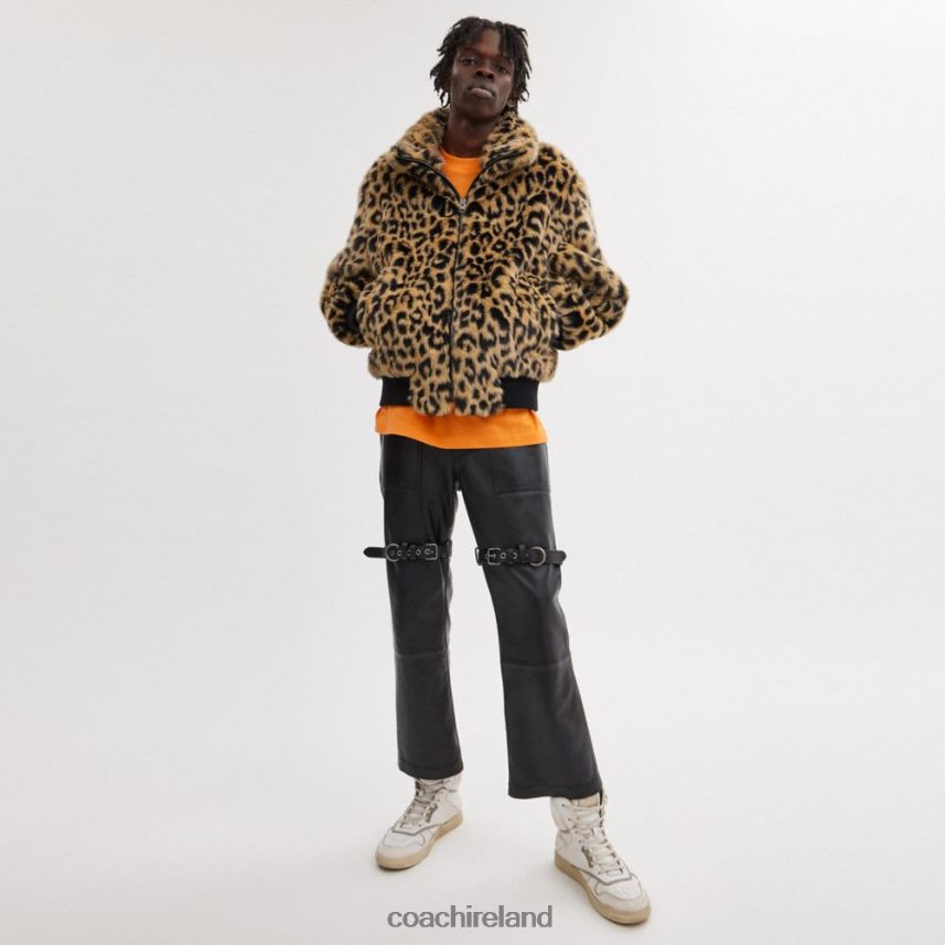 Coach Men PRINTED FAUX FUR JACKET Leopard 80N2R2752