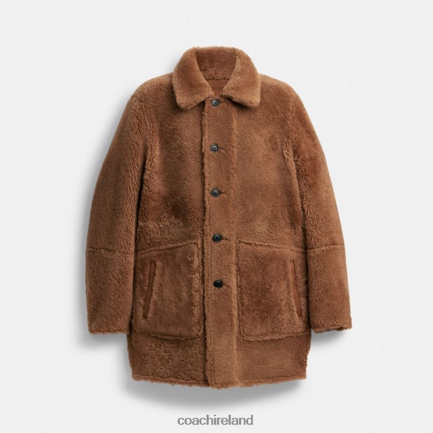 Coach Men REVERSIBLE SHEARLING COAT Biscuit 80N2R2757