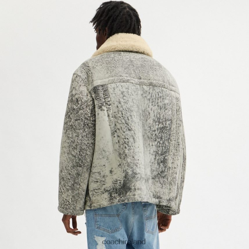 Coach Men SHEARLING COAT BLACK/GREY 80N2R2760