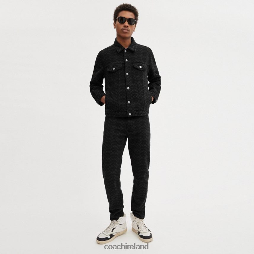 Coach Men SIGNATURE DENIM JACKET Black Signature 80N2R2761