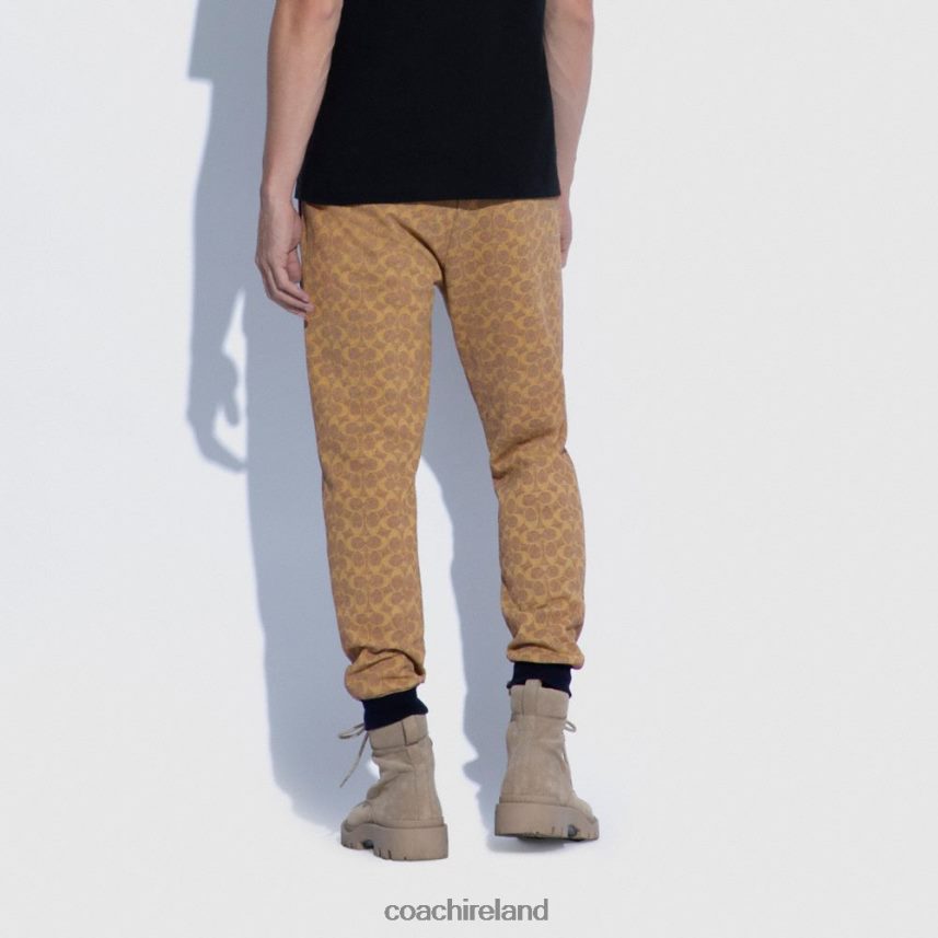 Coach Men ESSENTIAL JOGGERS IN SIGNATURE Tan Signature 80N2R2792