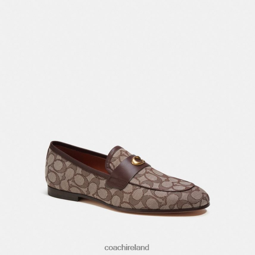 Coach Men SCULPTED SIGNATURE LOAFER IN SIGNATURE JACQUARD OAK 80N2R2732