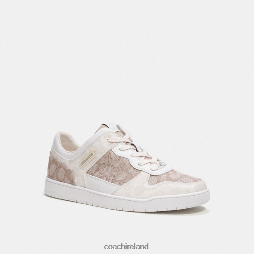 Coach Men C201 SNEAKER IN SIGNATURE JACQUARD Chalk/Stone 80N2R2744