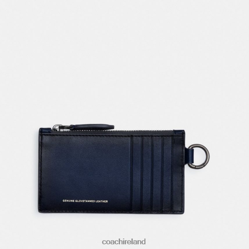 Coach Men ZIP CARD CASE Deep Blue 80N2R2723