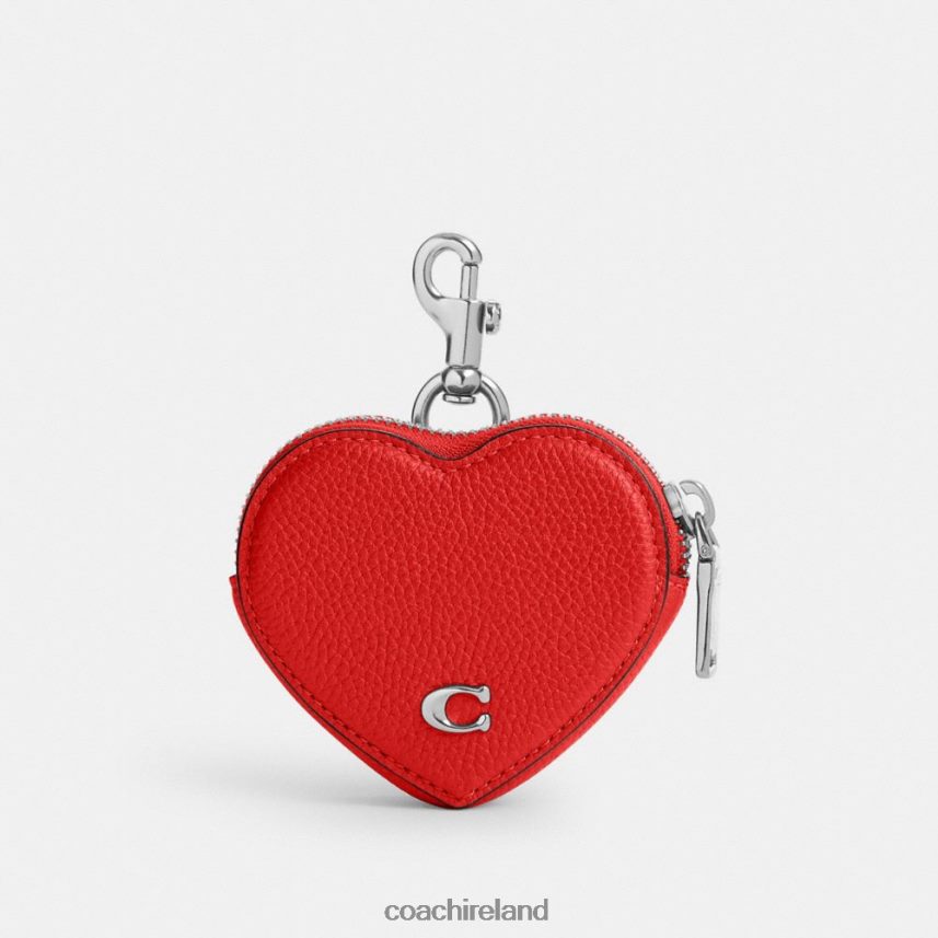 Coach Men HEART COIN PURSE Sport Red 80N2R2699