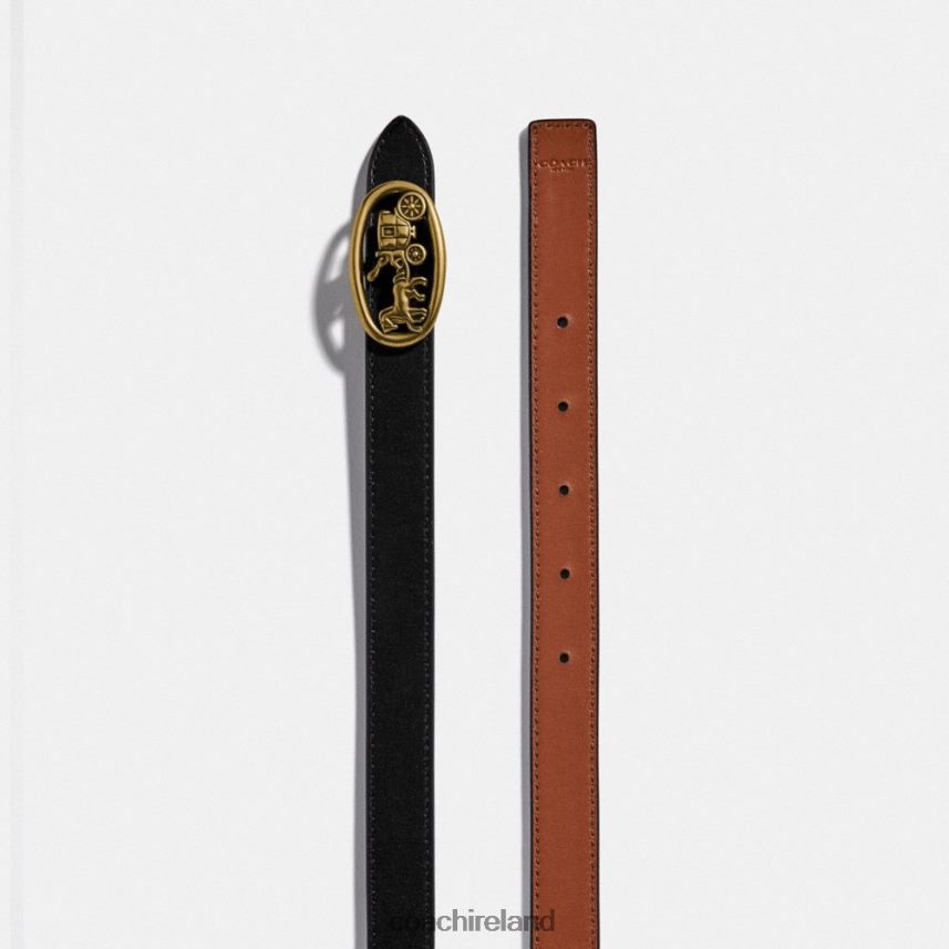 Coach Women HORSE AND CARRIAGE BUCKLE REVERSIBLE BELT, 20MM B4/Black 1941 Saddle 80N2R2614