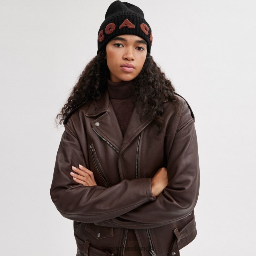 Coach Women BOXED BEANIE Black 80N2R2561