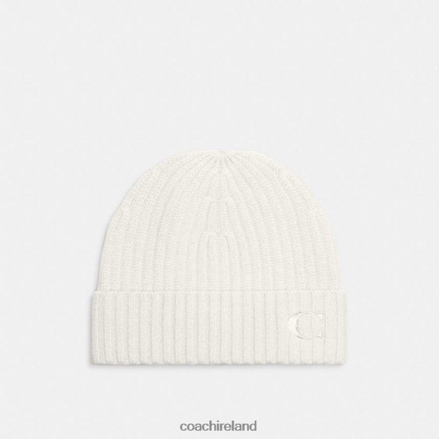 Coach Women CASHMERE BEANIE Chalk 80N2R2566