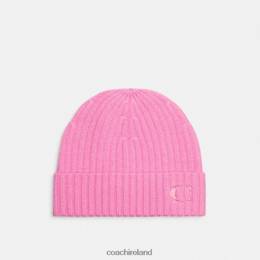 Coach Women CASHMERE BEANIE Patent Pink 80N2R2568