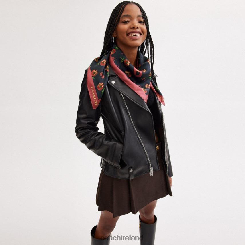 Coach Women GRUNGE FLORAL PRINT REXY SILK SQUARE SCARF Multi 80N2R2596