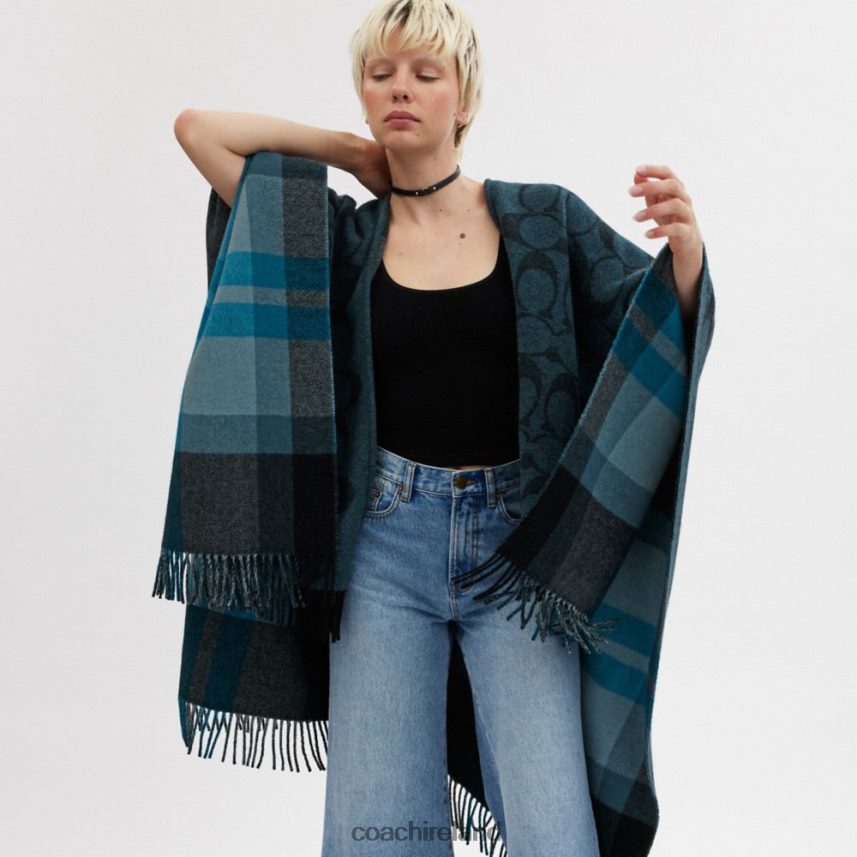 Coach Women REVERSIBLE SIGNATURE CAPE NAVY 80N2R2573