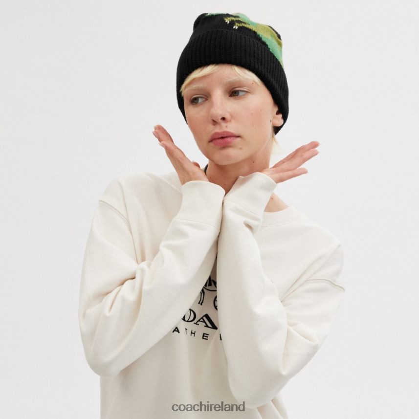 Coach Women REXY KNIT BEANIE Black 80N2R2569