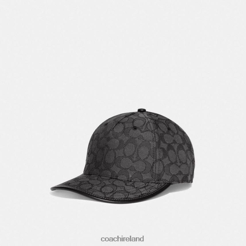 Coach Women SIGNATURE JACQUARD BASEBALL HAT CHARCOAL 80N2R2601