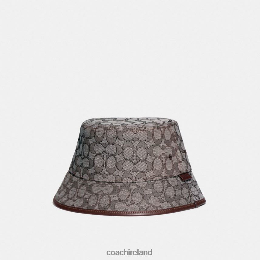 Coach Women SIGNATURE JACQUARD BUCKET HAT OAK 80N2R2602