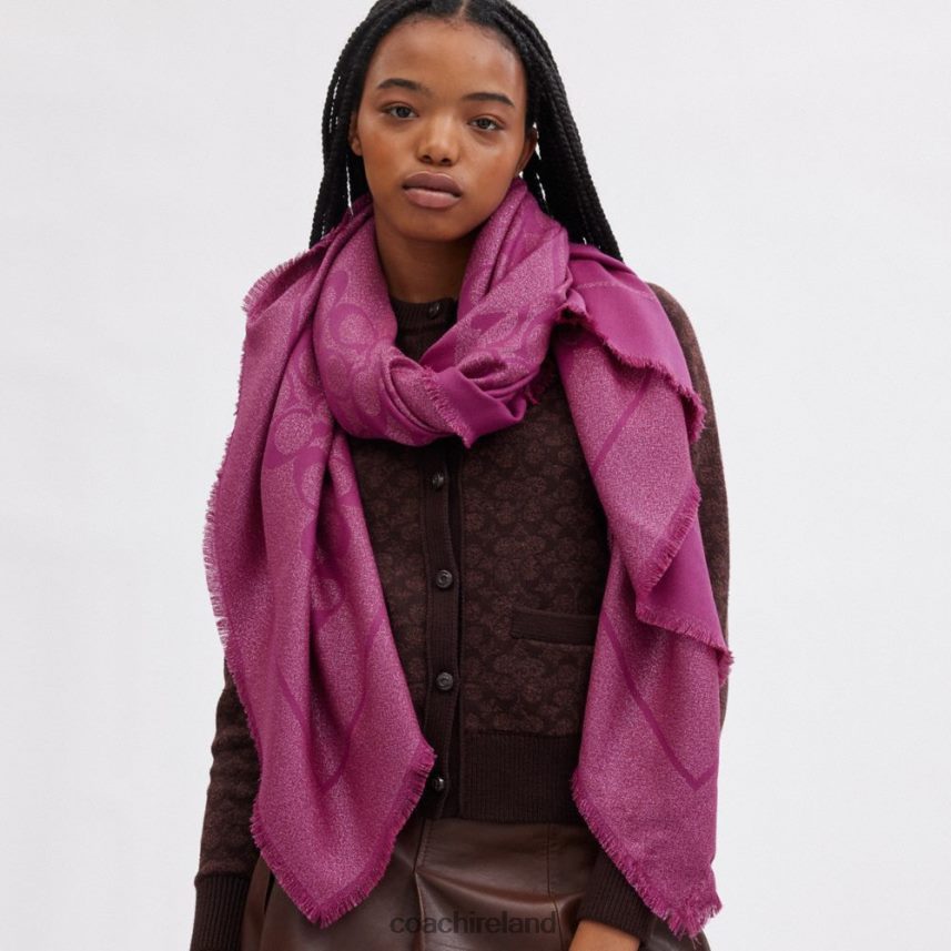 Coach Women SIGNATURE SHAWL DEEP PLUM 80N2R2551