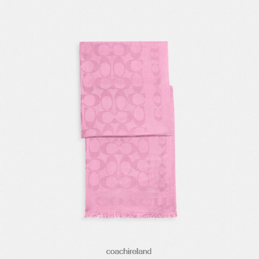 Coach Women SIGNATURE STOLE Patent Pink 80N2R2591