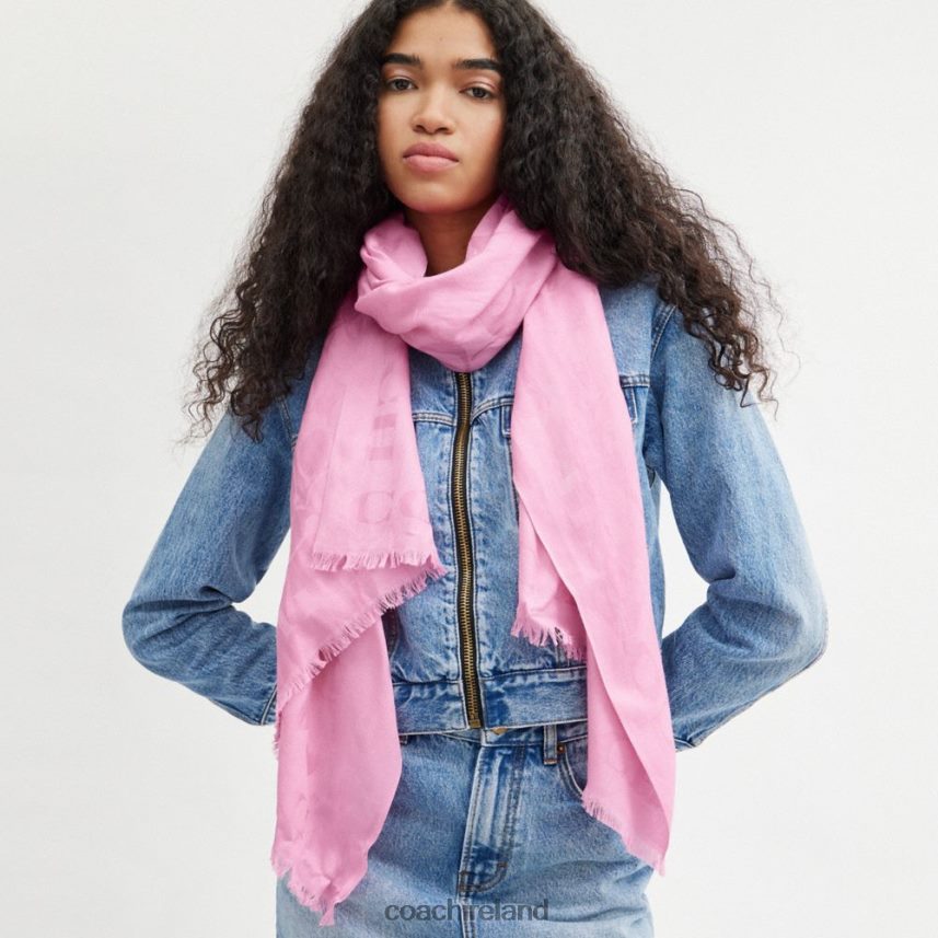 Coach Women SIGNATURE STOLE Patent Pink 80N2R2591