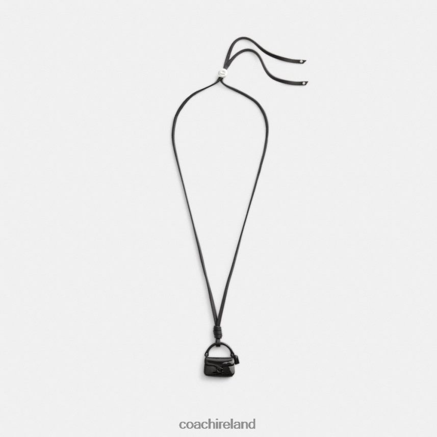 Coach Women HANDBAG LEATHER NECKLACE Black 80N2R2536