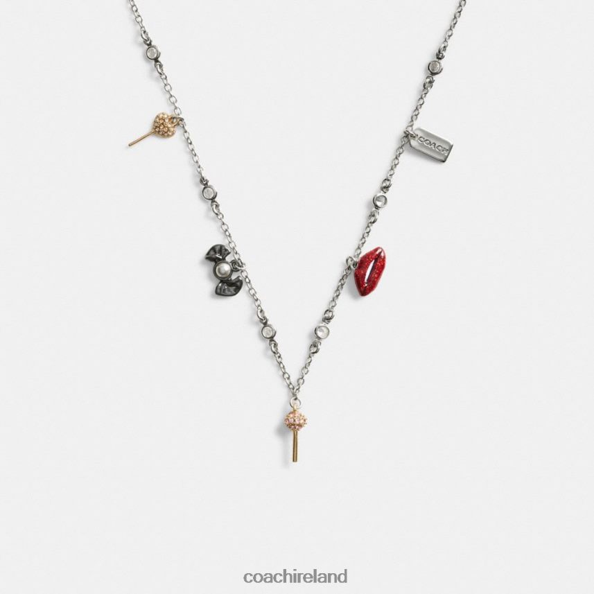 Coach Women MINI CANDY CHARM NECKLACE Silver/Multi 80N2R2534