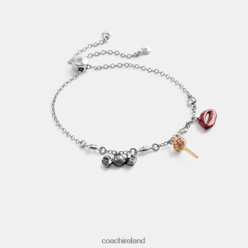 Coach Women MINI CANDY SLIDER BRACELET Silver/Multi 80N2R2533