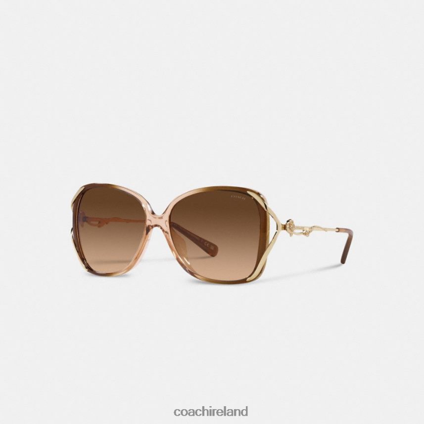 Coach Women TEA ROSE OVERSIZED OPEN SQUARE SUNGLASSES Brown Gradient 80N2R2529