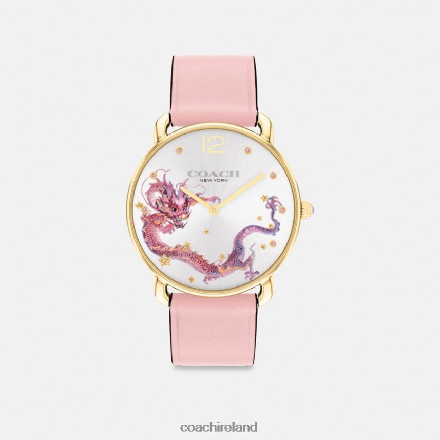 Coach Women ELLIOT WATCH WITH DRAGON MOTIF, 36MM BLUSH 80N2R2542