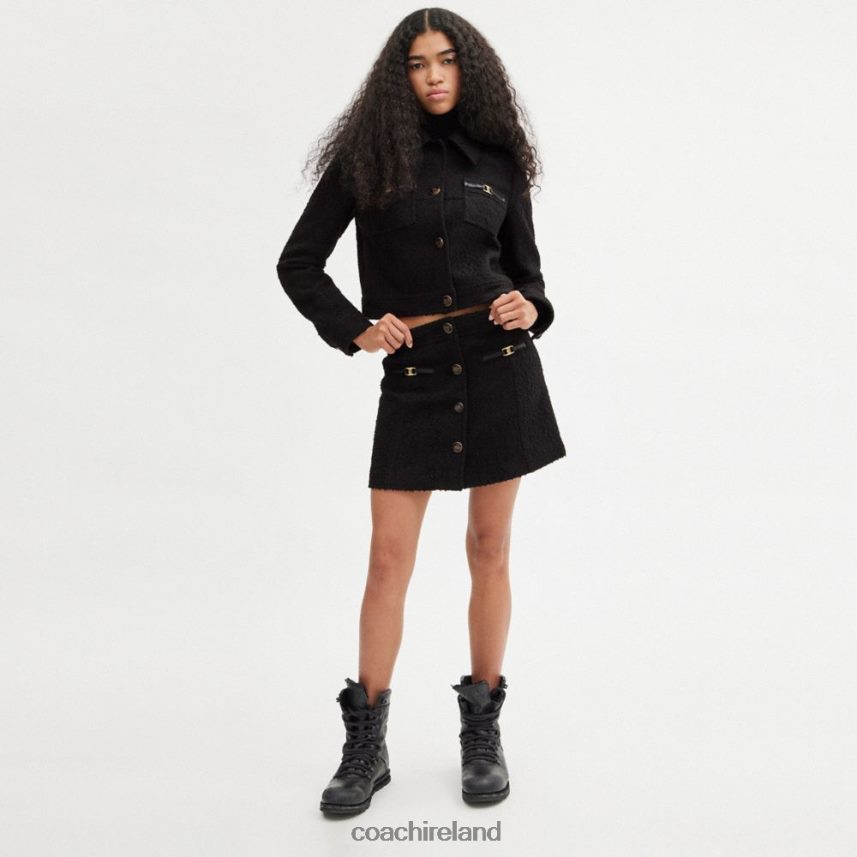 Coach Women BOUCLE MINI SKIRT Black 80N2R2508